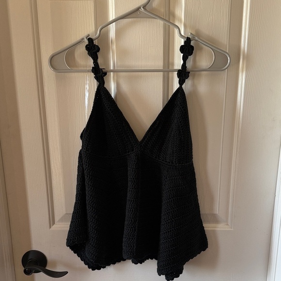 Tops - Black Crochet Women Top
